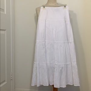 Boho Style Long White Skirt